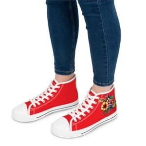 Sneakers montantes Fleurs de printemps - rouge – Image 8