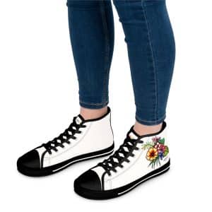 Sneakers montantes Fleurs de printemps - blanc – Image 16