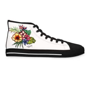 Sneakers montantes Fleurs de printemps - blanc – Image 15