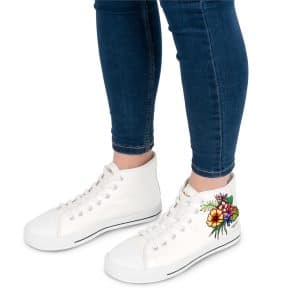 Sneakers montantes Fleurs de printemps - blanc – Image 8