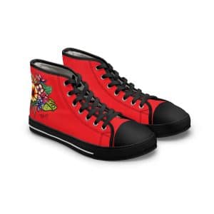 Sneakers montantes Fleurs de printemps - rouge – Image 9