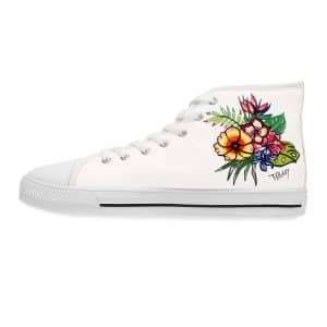 Sneakers montantes Fleurs de printemps - blanc – Image 6