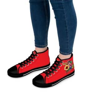 Sneakers montantes Fleurs de printemps - rouge – Image 16