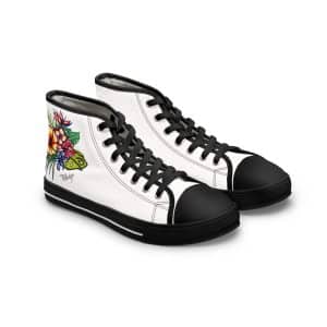 Sneakers montantes Fleurs de printemps - blanc – Image 9