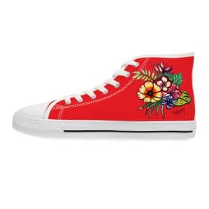 Sneakers montantes Fleurs de printemps - rouge – Image 6