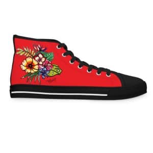 Sneakers montantes Fleurs de printemps - rouge – Image 15