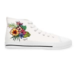 Sneakers montantes Fleurs de printemps - blanc – Image 7